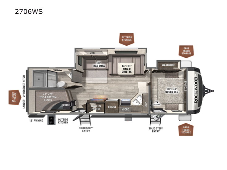 Thumbnail Photo undefined for 2022 Forest River Rockwood 2706WS